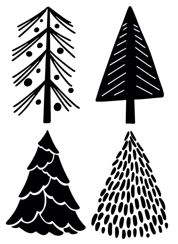 Christmas Trees - black & white - Image 2